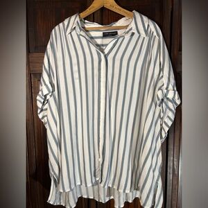 Lane Bryant Blue and White Striped Shirt 22 plus woman’s